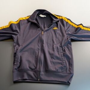 Vintage Y2k Nike Track Jacket - Navy and Yellow Men's Medium